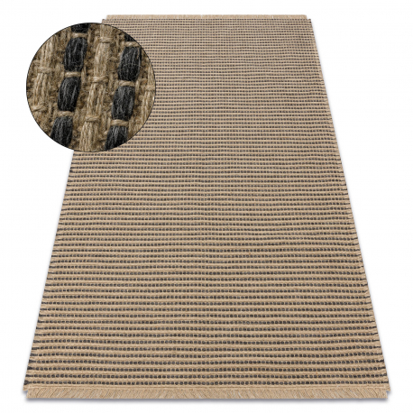Dywan JUTE 3652 linie - czarny / beż