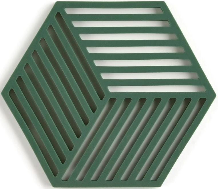 Podstawka pod gorące naczynia Hexagon 16x14 cm ciemnozielona