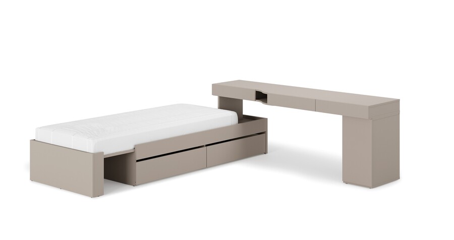 Zestaw mebli młodzieżowych WOOW SET-02P - clay grey