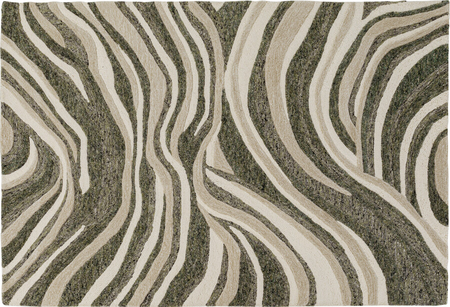 Dywan SHAPE WAVE 170x240 - zielony/beżowy