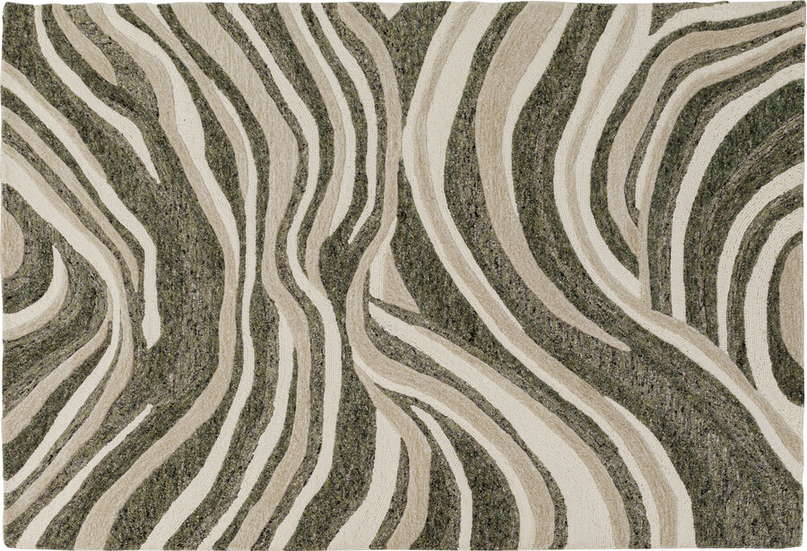 Dywan SHAPE WAVE 170x240 - zielony/beżowy