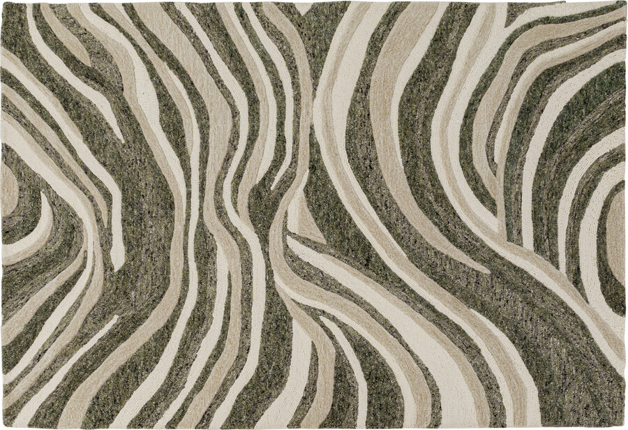 Dywan SHAPE WAVE 200x300 - zielony/beżowy
