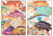 Zestaw dwóch obrazów TOUCHED FISH MEETING 40x50
