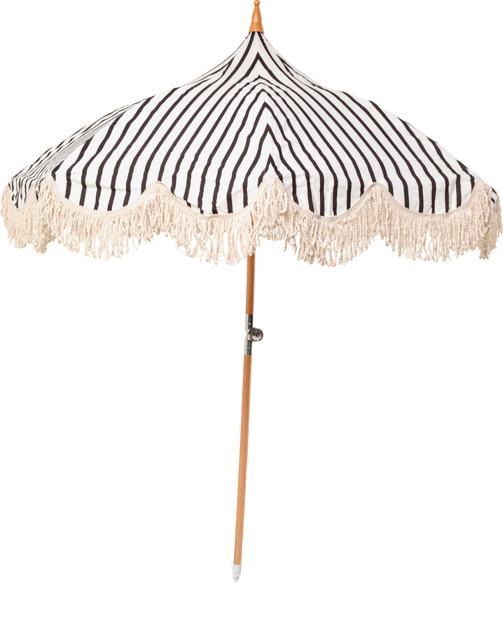 Parasol ogrodowy TEMPLE STRIPES 215 cm - biało-czarny