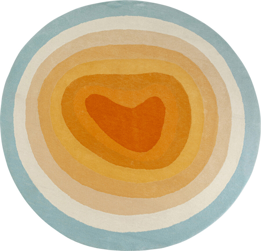 Dywan okrągły AURA CIRCLE 200 cm - pomarańczowy/niebieski