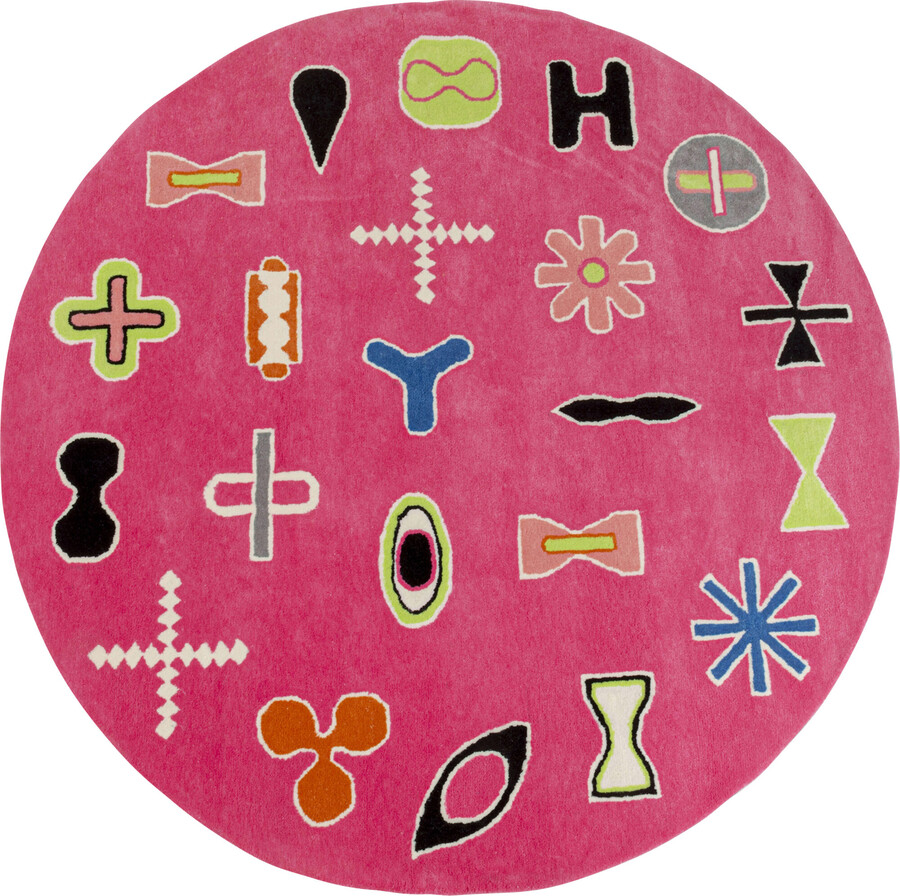 Dywan okrągły GLYPH 200 cm - różowy