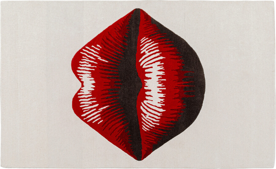Dywan LIPS 170x240 - biały/czerwony
