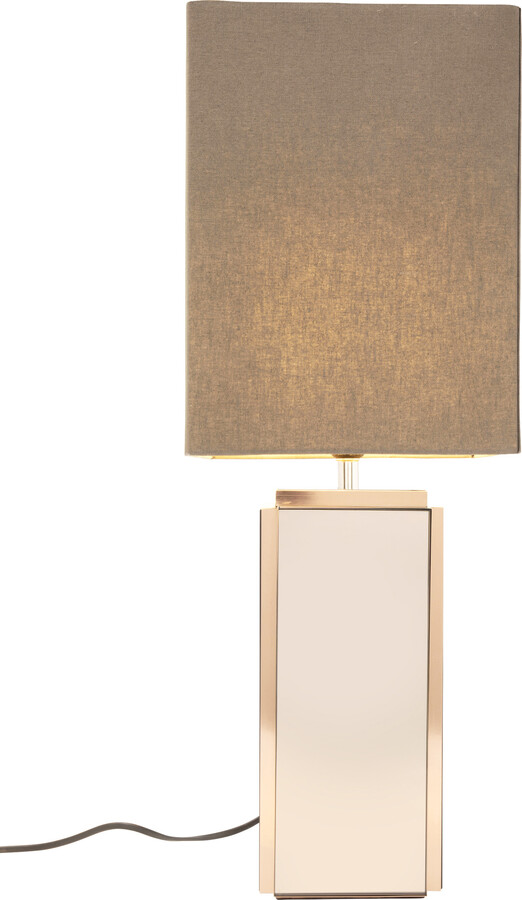 Lampa stołowa CUBE 60 cm - brązowy/lustrzany