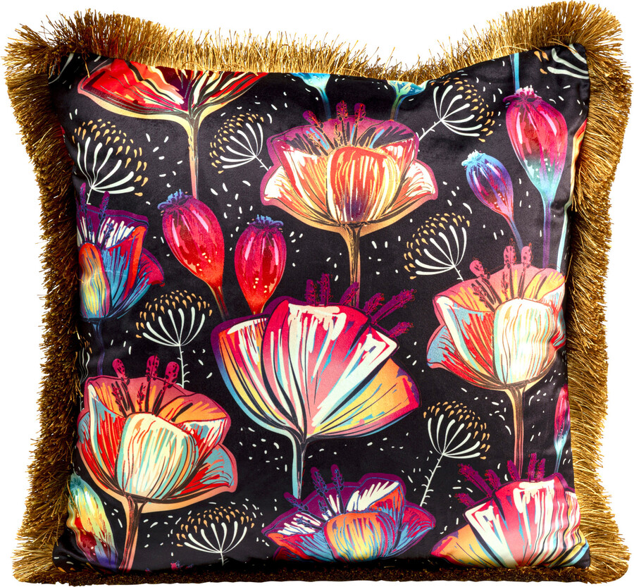 Poduszka dekoracyjna JUNGLE FLOWERS 45x45 - wielokolorowy