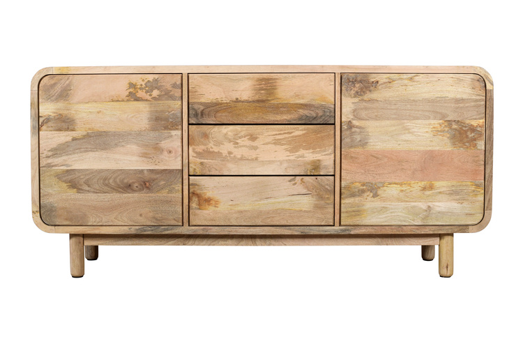 Komoda drewniana 2-drzwiowa z szufladami BARCELONA BC-08-MN - mango naturalne