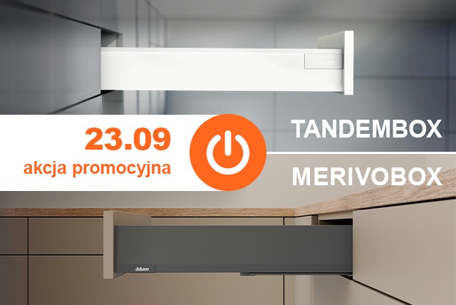 Zestaw Promocyjny 20 kpl MERIVOBOX 50 cm Szary + SERVO-DRIVE uno 1 zł BLUM