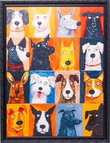 Obraz w ramie DOG FACES 90x120